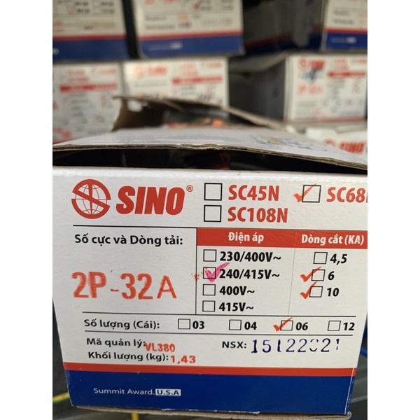 Át MCB, át tép, át cài đơn, đôi 1P, 2P từ 16a đến 63a SINO cầu dao đóng ngắt mở dòng điện, thiết bị bảo vệ điện