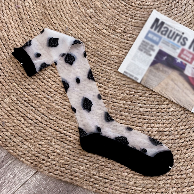 Vớ dài bằng vải lụa trong suốt in họa tiết hoa phong cách lolita dễ thương cho nữ | BigBuy360 - bigbuy360.vn