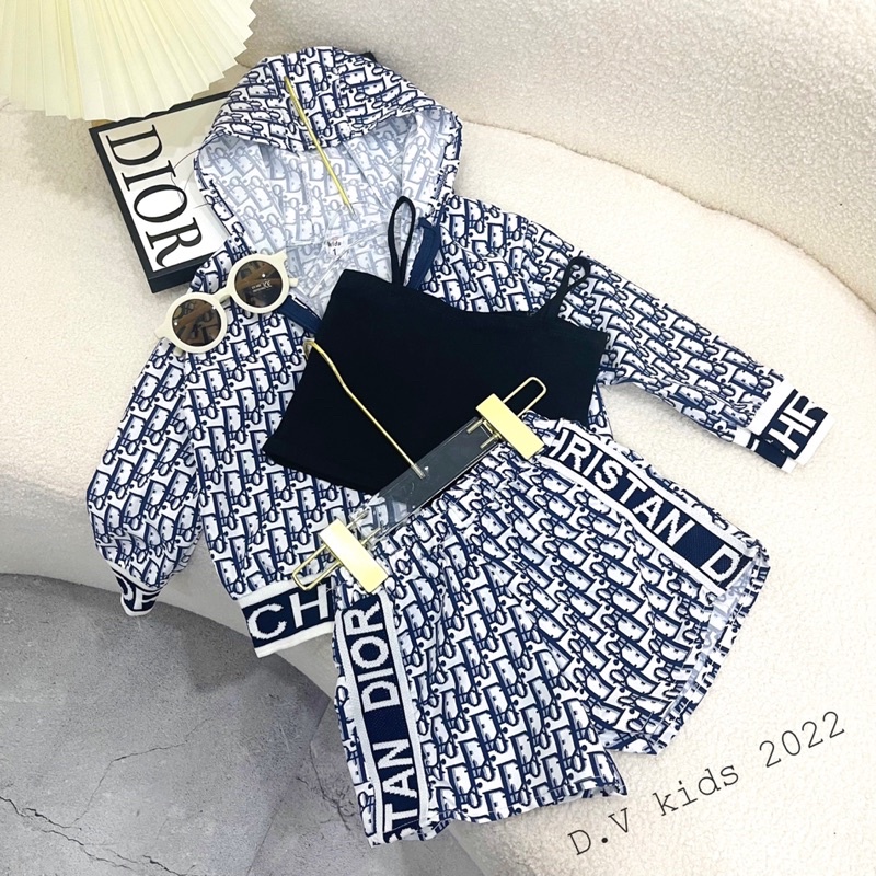 Set đi ỏ 3 chi tiết mũ liền cho bé gái