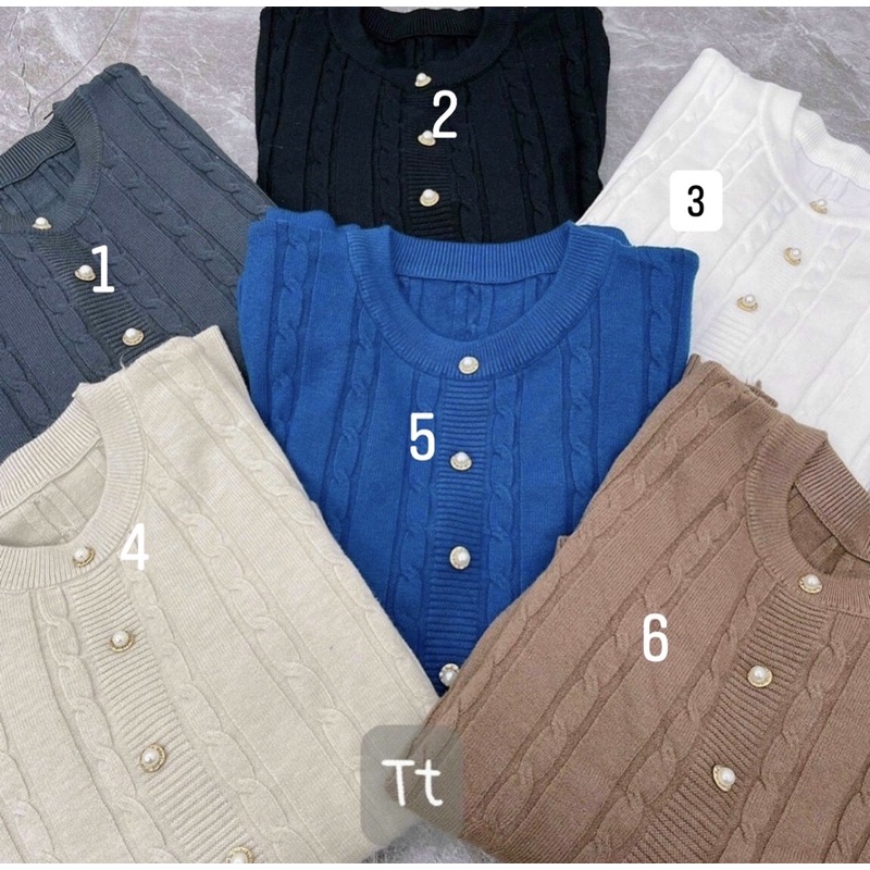 Áo len vặn thừng cúc ngọc