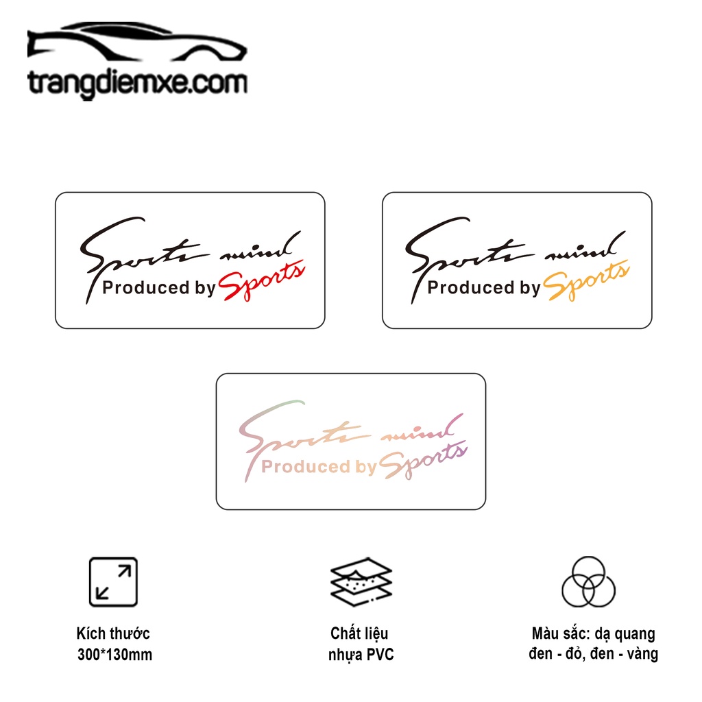 Decal Dán Xe Sport Thể Thao Tem Dán Xe Năng Động Cá Tính Trangdiemxe