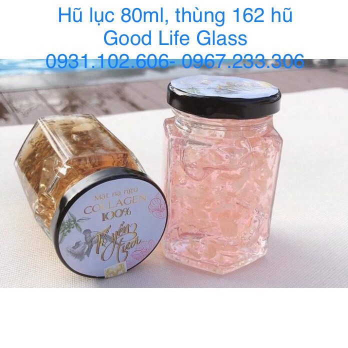 Combo 50 hũ lục giác 80ml, nắp vàng hoặc đen, giá sỉ