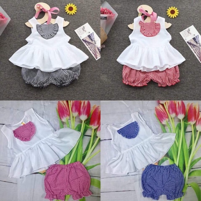 Combo 2 bộ kate lụa cho bé 7-23kg