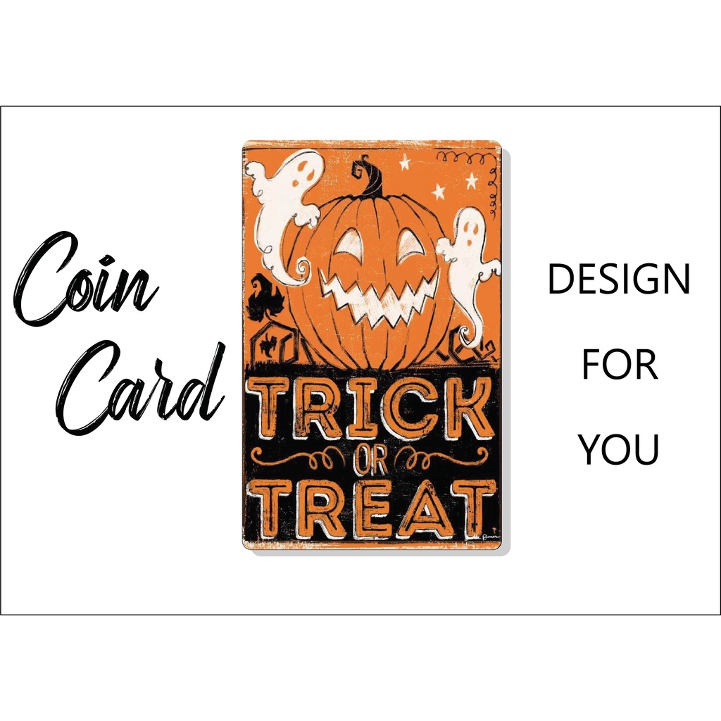 HALLOWEEN (️Miếng dán trang trí thẻ Ngân Hàng - ATM - Thẻ chung cư - Decal) Tự thiết kế COINCARD