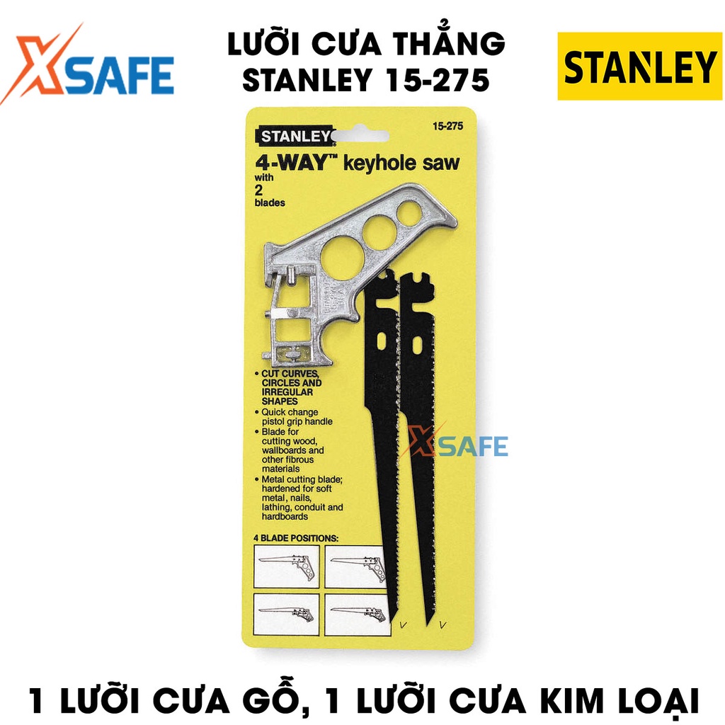 Cưa cầm tay STANLEY 15-275 lưỡi cưa thẳng 4 chiều Cưa tay Stanley thép cao cấp cứng cáp, lưỡi cưa dày - chính hãng