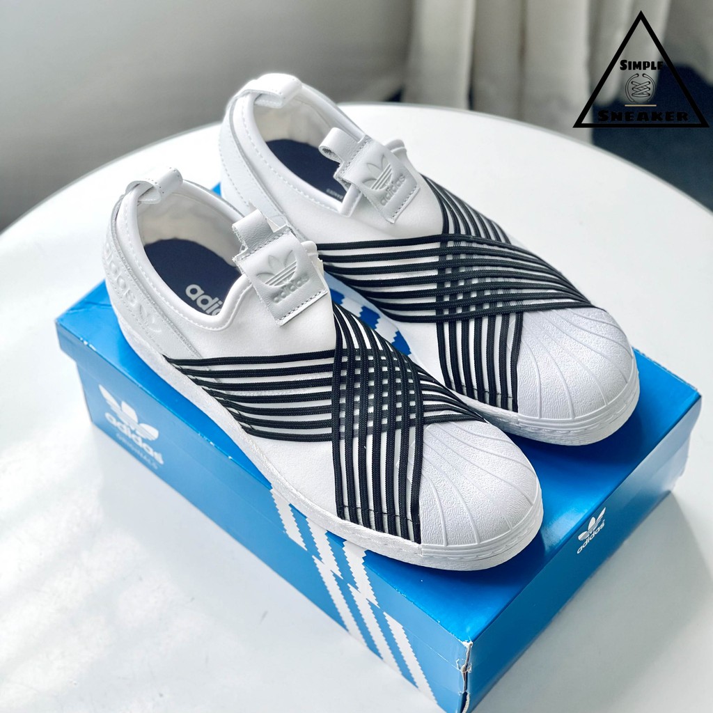 Giày Nữ Superstar FREESHIP Adidas Superstar Slip On Chính Hãng - Giày Sneaker Nữ Không Dây Chuẩn Auth [CG6013]