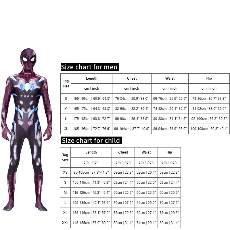 Newest SpiderMan Peter Parker Adult Kids Secret Wars Cos Costume Spiderman Bodysuit boy gift