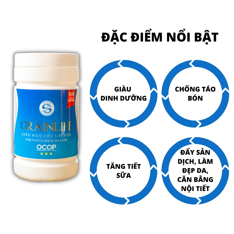 Ngũ cốc lợi sữa Grainlife sữa về nhiều giàu dinh dưỡng bé tăng cân đều đặn Grainlife NCLS001