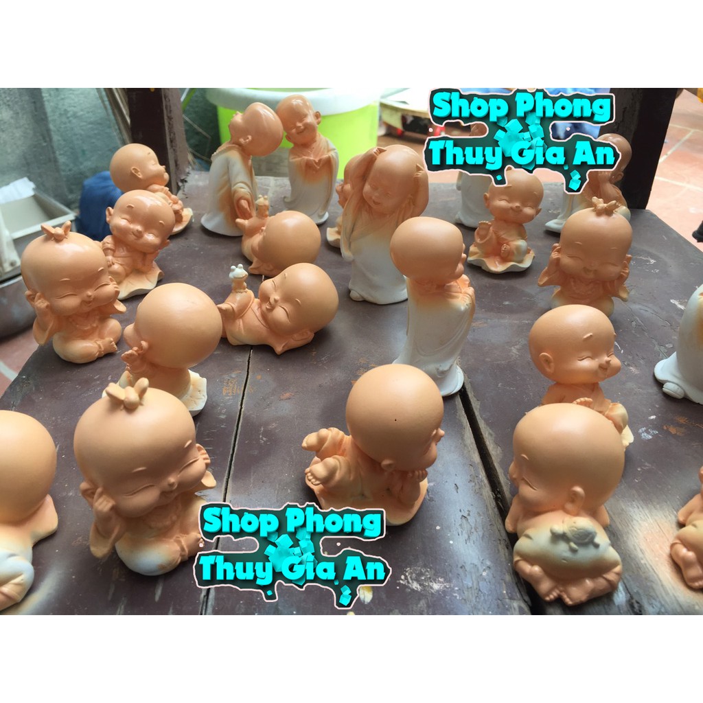 Tượng  Chú Tiểu Phong Thủy, Hàng Thủ công tại Việt Nam Trang trí Nội Thất, Bàn làm việc, bể cá (Bộ 03 tượng)) | BigBuy360 - bigbuy360.vn