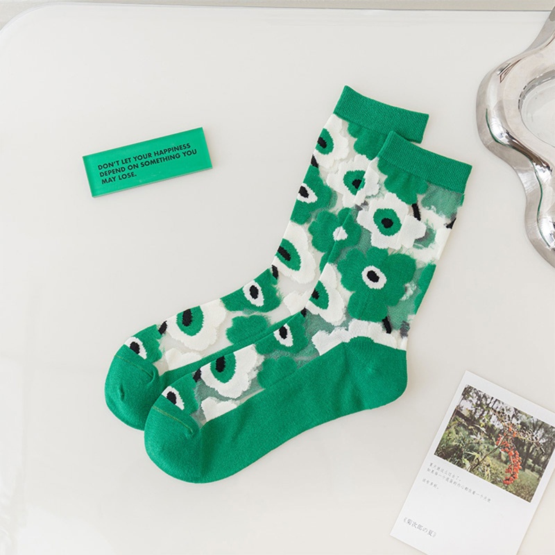 Xixi Đôi Vớ Sợi Thủy Tinh Xuyên Thấu Màu Tương Phản Phong Cách Harajuku Hàn Quốc Cho Nữ