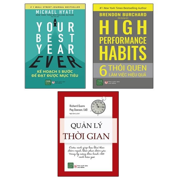 Sách - Lẻ,Combo 3 Cuốn Quản Lý Thời Gian + High Performance Habits - 6 Thói Quen Làm Việc Hiệu Quả + Your Best Year Ever