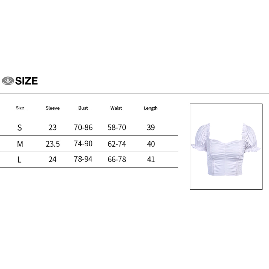 Áo Croptop Tay Phồng Cổ Chữ V Màu Trơn Thời Trang Công Sở Dành Cho Nữ