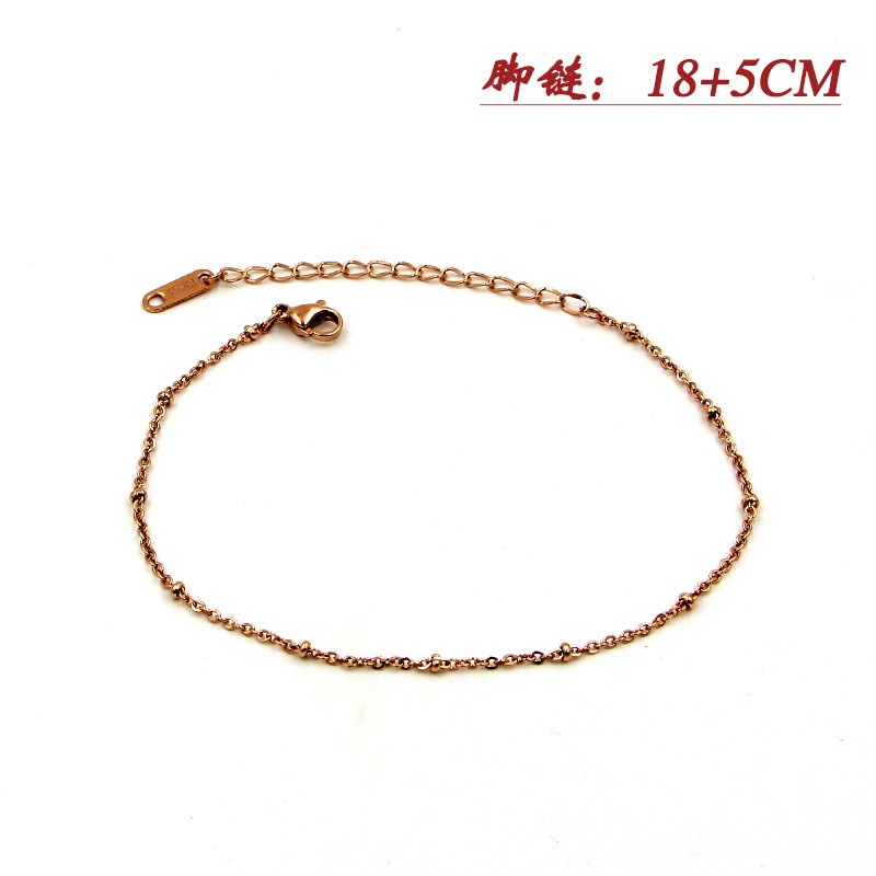Lắc chân nữ titan chuỗi hạt đơn giản H14-106 - CAM KẾT KHÔNG BAY MÀU