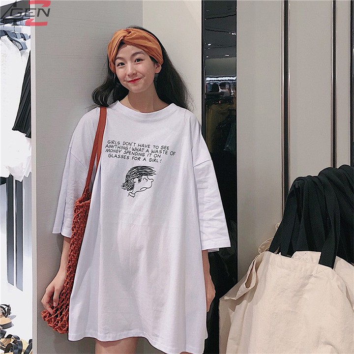 Áo thun nữ form rộng tay lỡ cổ tròn đẹp hàng Quảng Châu chất cotton xịn thời trang cá tính 2021 [ ao thun ] | BigBuy360 - bigbuy360.vn