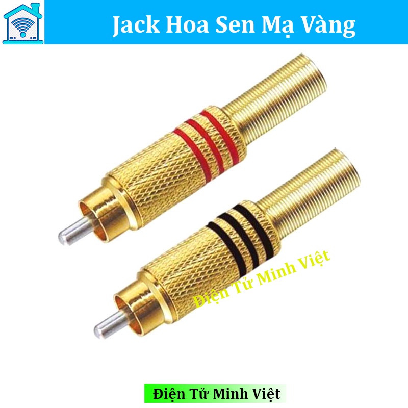 Jack Hoa Sen Mạ Vàng - Jack RCA AV Bắt Vít (1 chiếc)