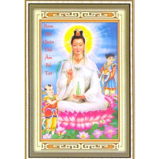 Tranh gắn đá kim cương AB quan âm bồ tác H1028