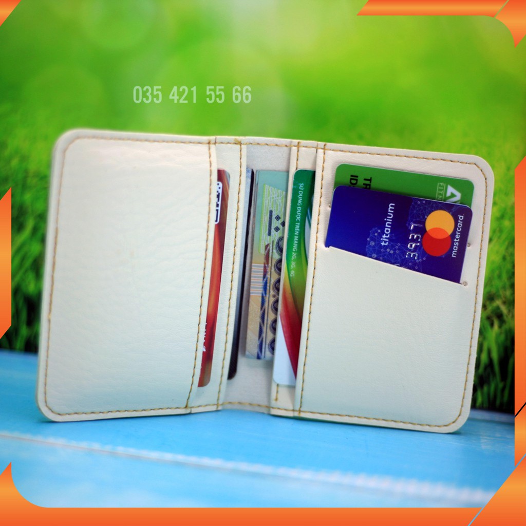 Ví da mini nhỏ gọn, da PU cao cấp, Đựng thẻ ngân hàng, card visit, tiền.. nhỏ gọn, nhiều ngăn [SEN 2]