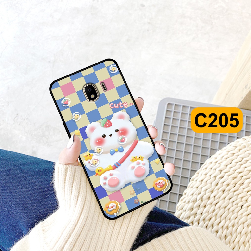 Ốp lưng Samsung J4 2018 in hình caro gấu thỏ dễ thương
