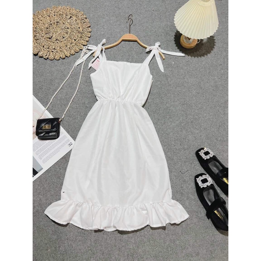 Váy 2 dây nơ vai đi biển,đi chơi
