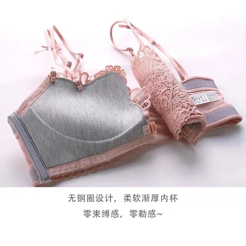 Áo Lót Nâng Ngực Không Gọng Cài Khóa Trước Phối Ren Lưng Quyến Rũ Cho Nữ