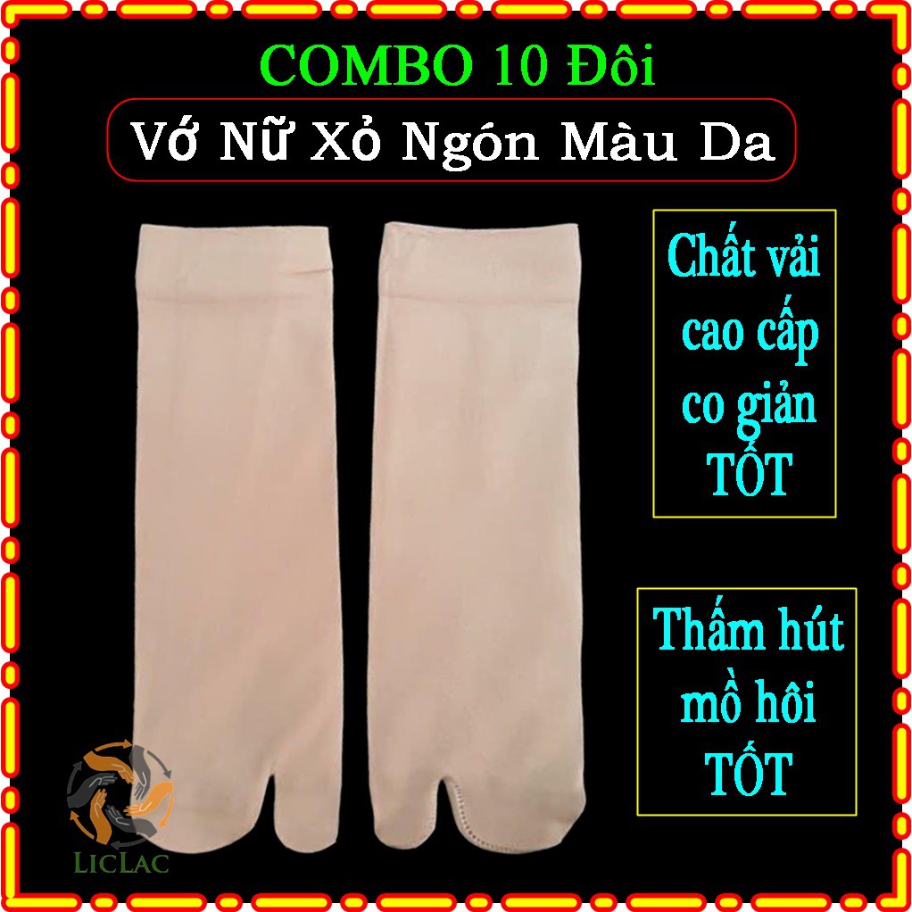 COMBO 10 đôi Vớ Nữ Xỏ Ngón Màu Da - Vớ Da Chân sáng chất vải thun tốt cho các bạn nữ