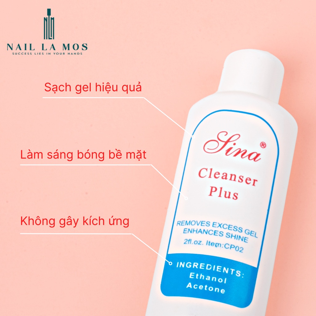 Nước lau gel Sina 60ml - dung dịch lau gel nail nhỏ gọn, tiện dụng