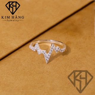 Nhẫn Bạc Nhịp Tim Đính Đá