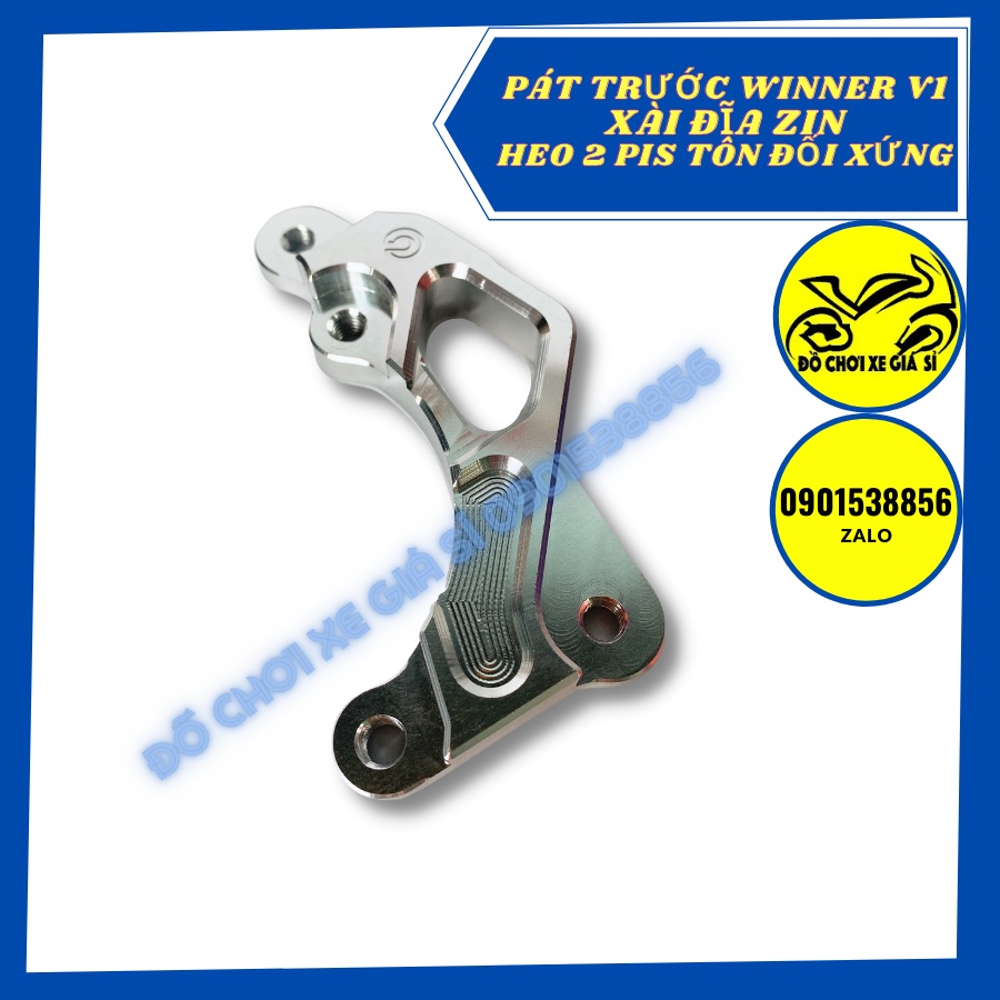 Pát trước Winner v1 đĩa zin heo 2 piston đối xứng Nissin, Fando,Adelin