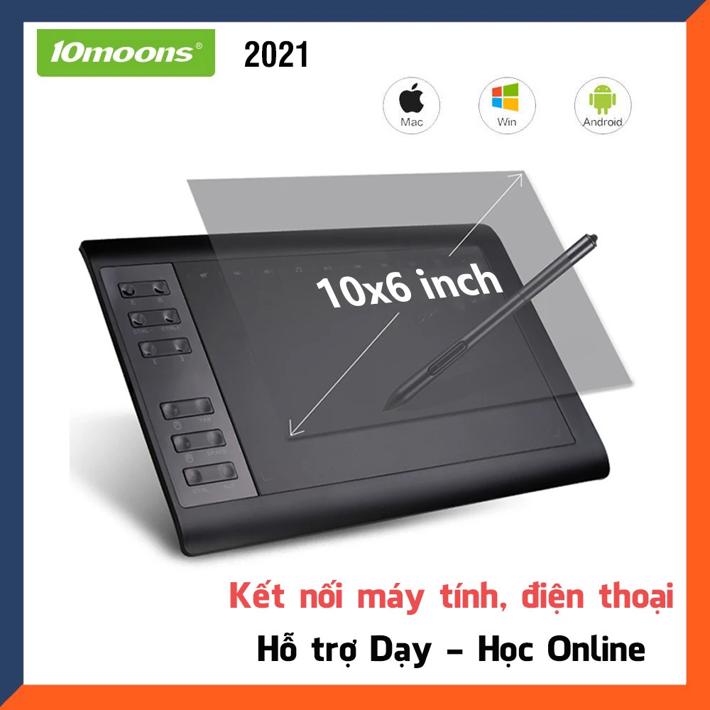 Bảng điện tử thông minh G-10 Cao cấp, màn 10x6 inch, tương thích Window, Mac và Android, Hỗ trợ Dạy&amp;Học Online