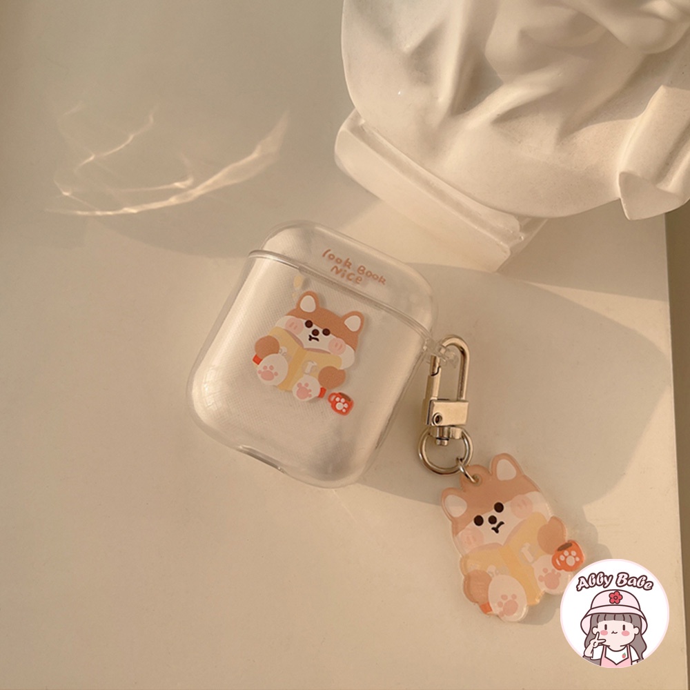 Vỏ Bảo Vệ Hộp Sạc Tai nghe không dây Earphone 1/2/pro Bằng TPU Mềm Họa Tiết Hoạt Hình Shiba Inu Đáng Yêu