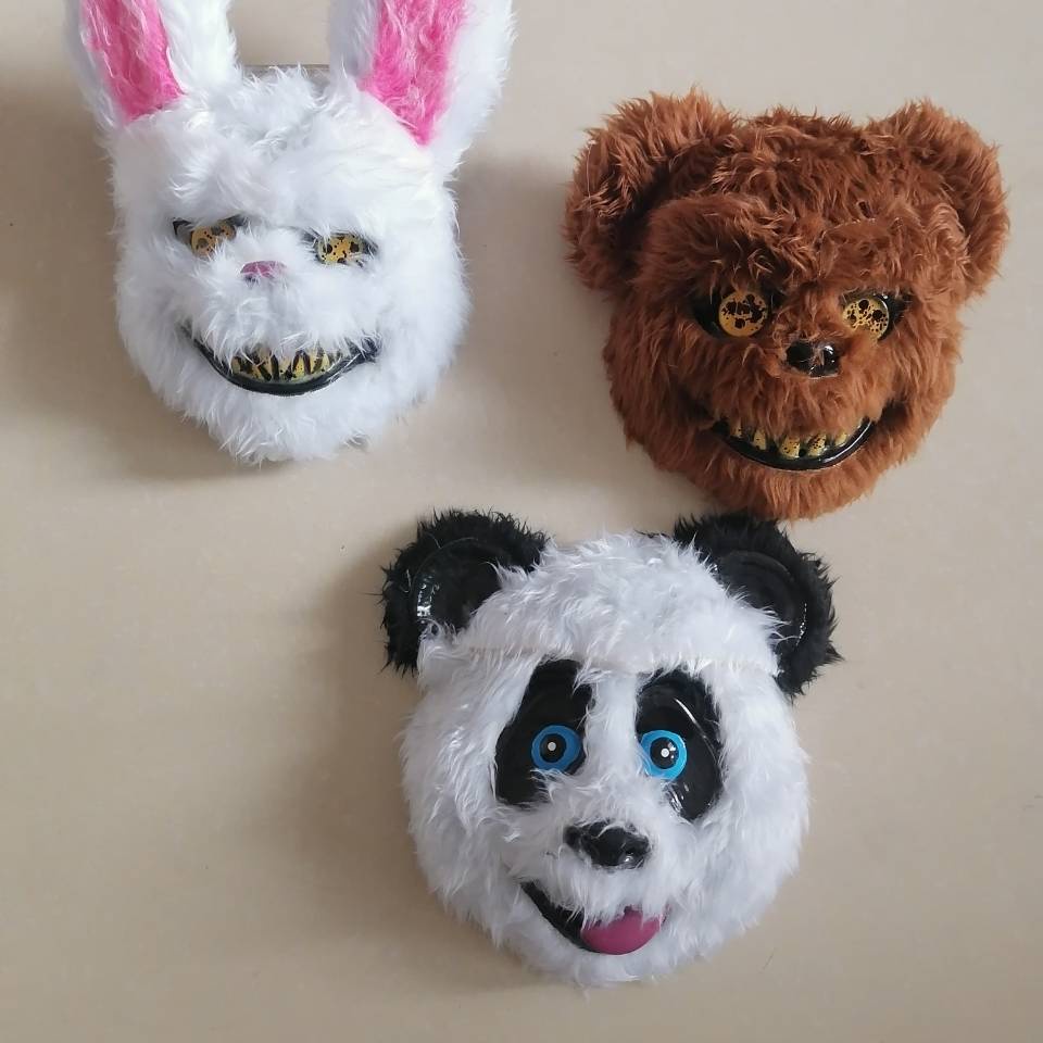 Mặt nạ thỏ Men Gấu nhiều Plenty Mask Con gái Childrens Hand Drawn Mask Bloody Rabbit Panda Mask Glow Rabbit