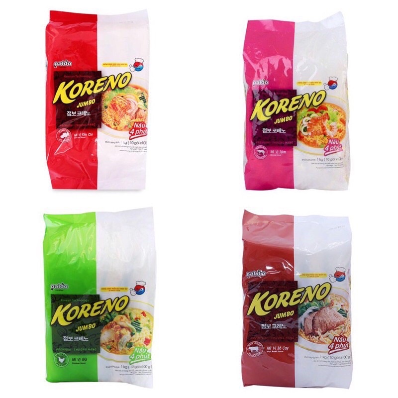 MÌ KORENO JUMBO HÀN QUỐC 1KG ĐỦ VỊ