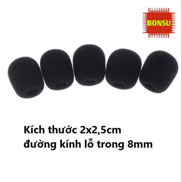 Combo Năm chiếc bông lọc micro, bông bọc mic trợ giảng, mút xốp bọc mic