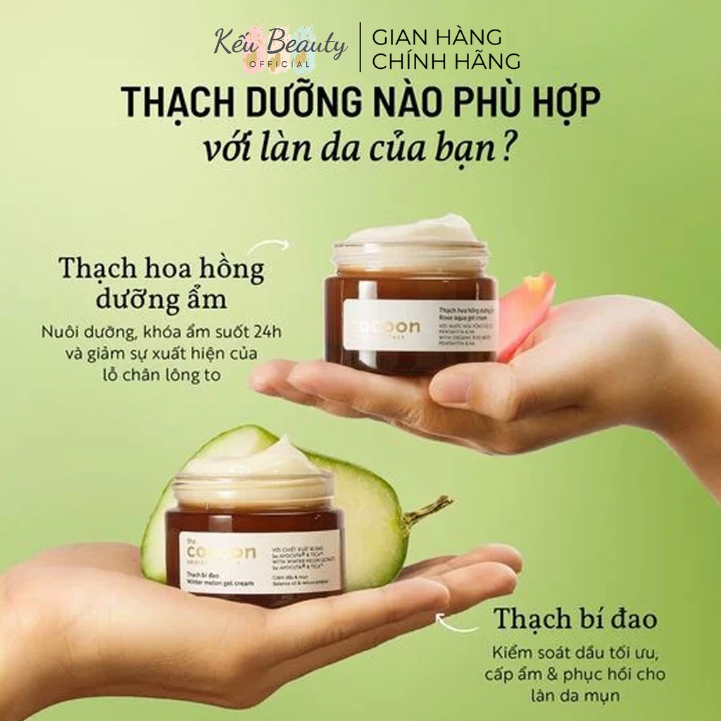 Mặt nạ, thạch dưỡng da Cocoon cấp ẩm, giảm mụn và mờ thâm 30ml/100ml (Hoa Hồng / Bí Đao / Nghệ)