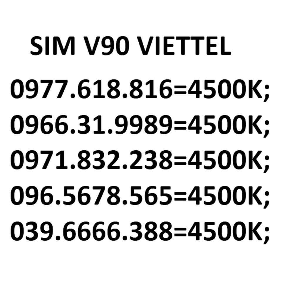 Sim đẹp 10 số viettel V90 ZX668