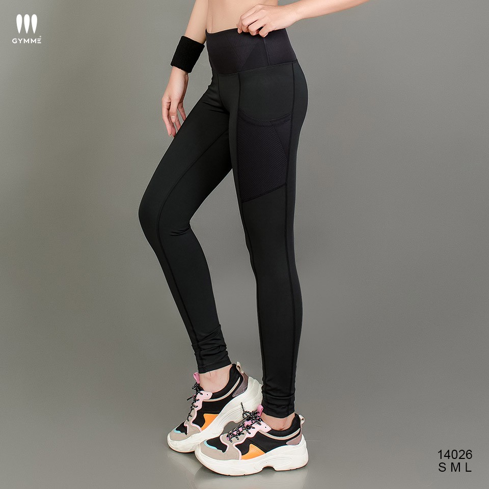 Quần dài tập legging thể thao nữ GYMME đồ tập yoga gym phối túi - 14026