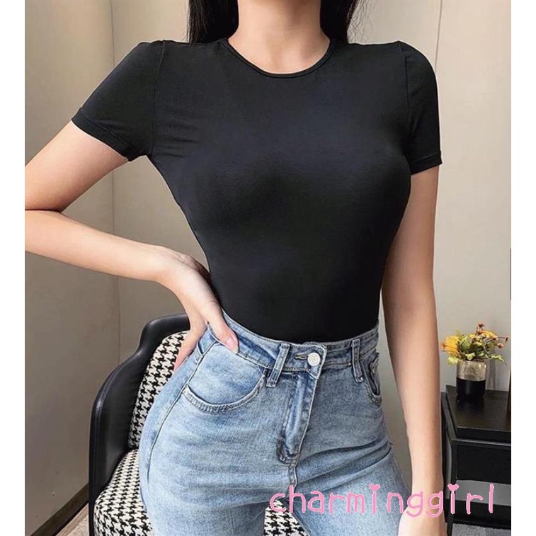 Áo liền quần tay ngắn hở lưng thắt dây màu đen quyến rũ cho nữ