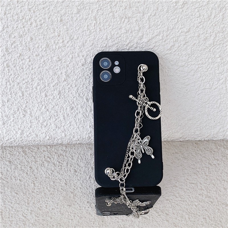Ốp Điện Thoại Tpu Họa Tiết Bươm Bướm Phối Dây Xích Cho Iphone 12 11 Pro Xs Max Xr 7 8 Plus Se2 | BigBuy360 - bigbuy360.vn