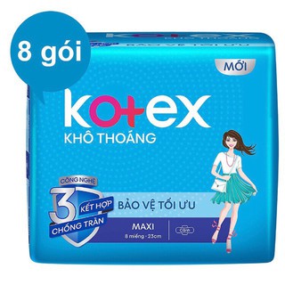 Combo 8 Goi BVS Kotex Maxi Cánh - 8 miếng/ Gói