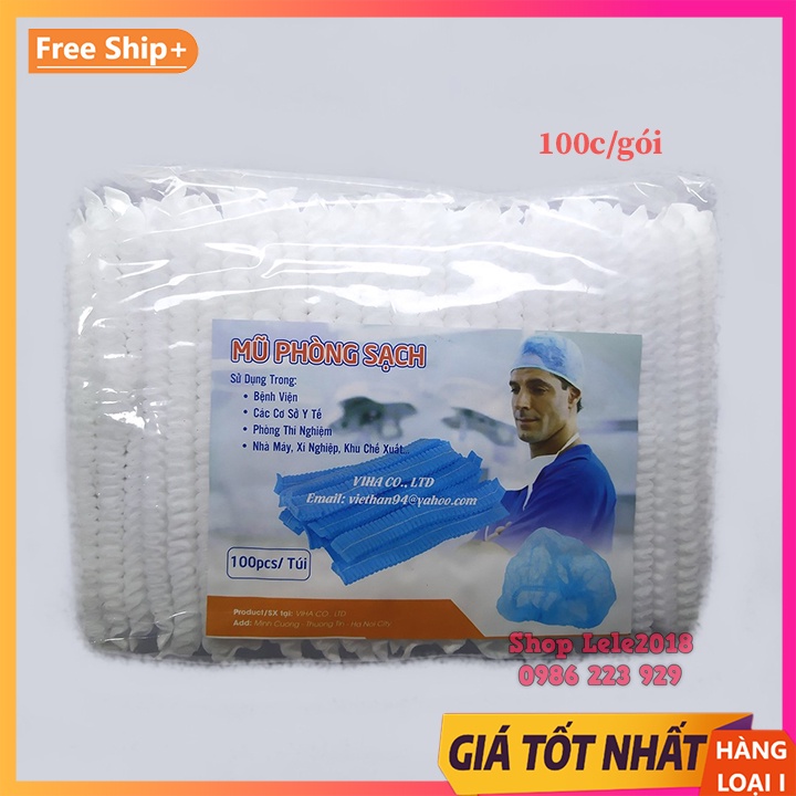 ❤️Bịch 100 cái❤️ Mũ trùm đầu y tế, Mũ con sâu, Mũ bọc tóc phòng sạch hàng Việt Nam chất lượng cao