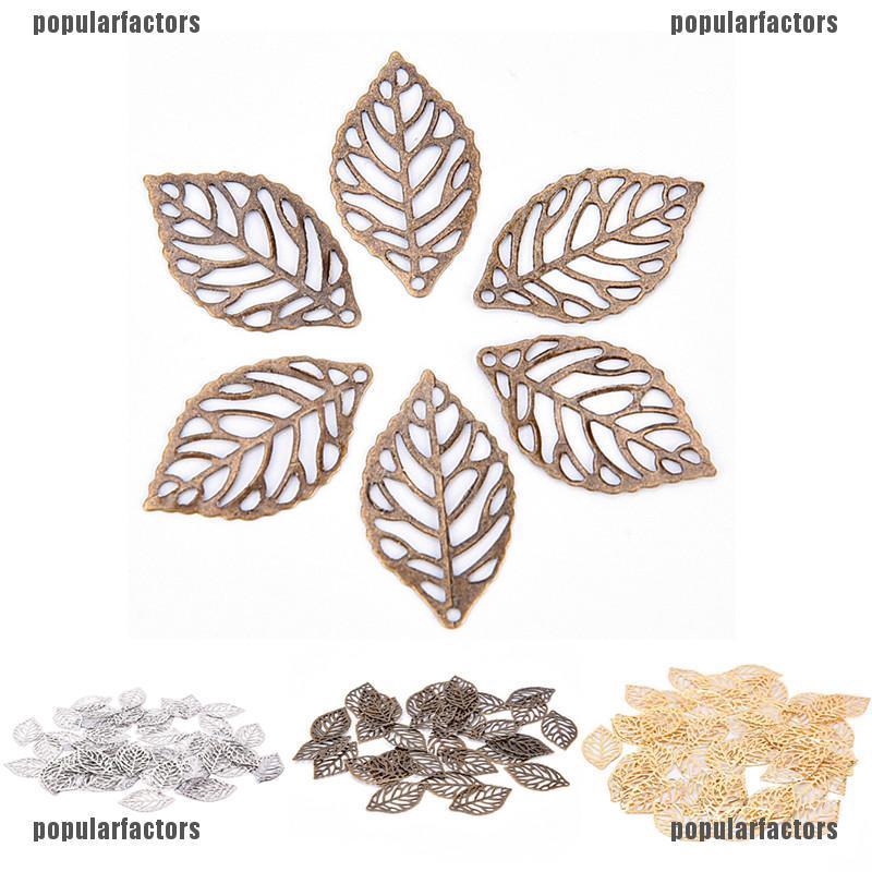 Bộ 50 Chiếc Lá Kim Loại Làm Trang Sức