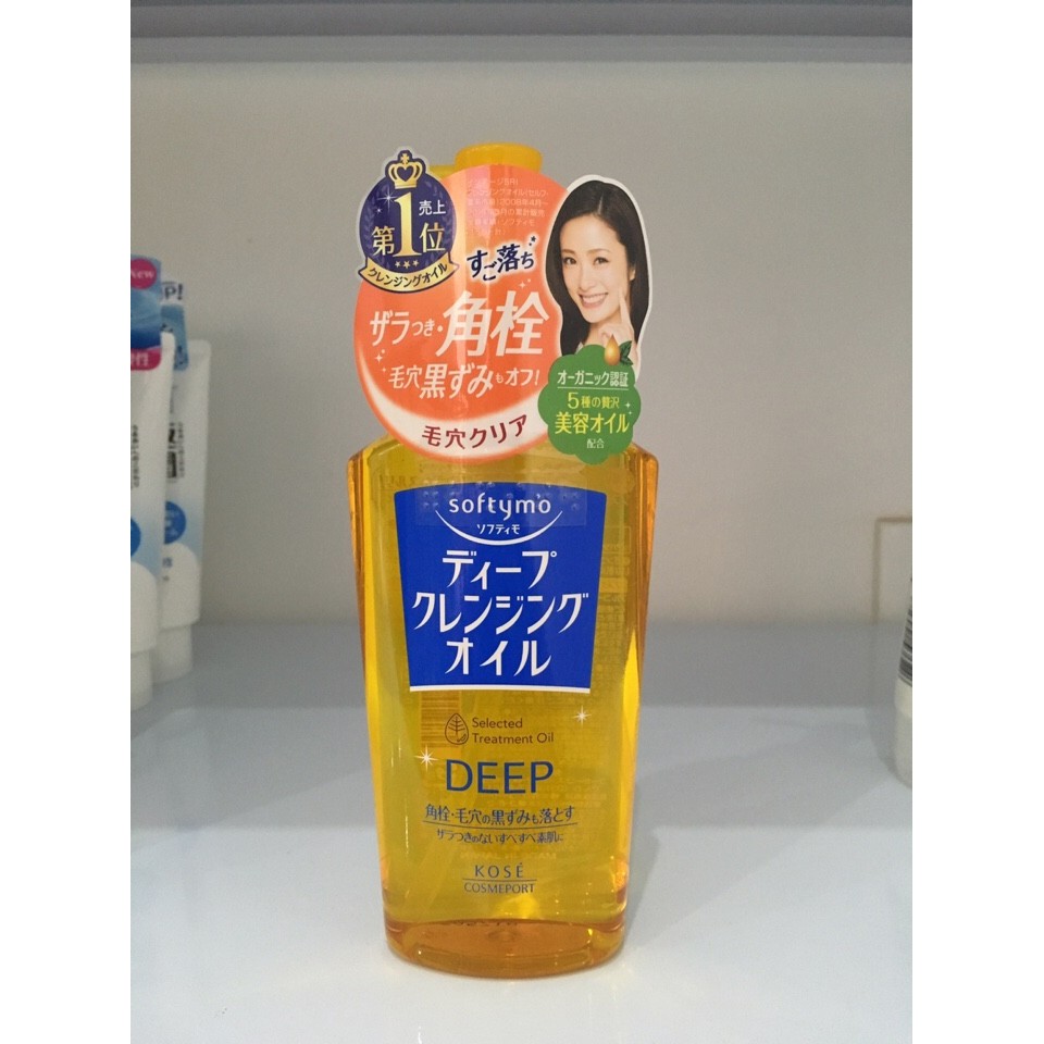 Dầu tẩy trang Kose chai màu vàng Deep Cleansing Oil 230ml (Bill mua tại siêu thị Nhật ảnh bên cạnh)