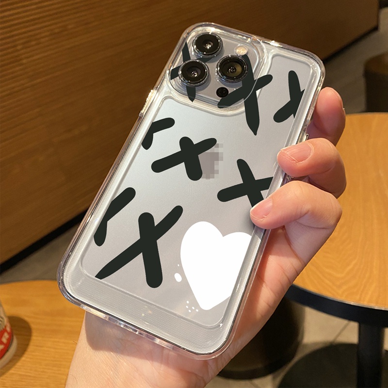 SUNTAIHO Ốp lưng iphone Ốp điện thoại dẻo trái tim/ chữ X thích hợp cho iPhone 11/ Pro/ 13 Pro/ Max 12 Pro/ Max/ XS Max/ XR/ 7/ 8 Plus