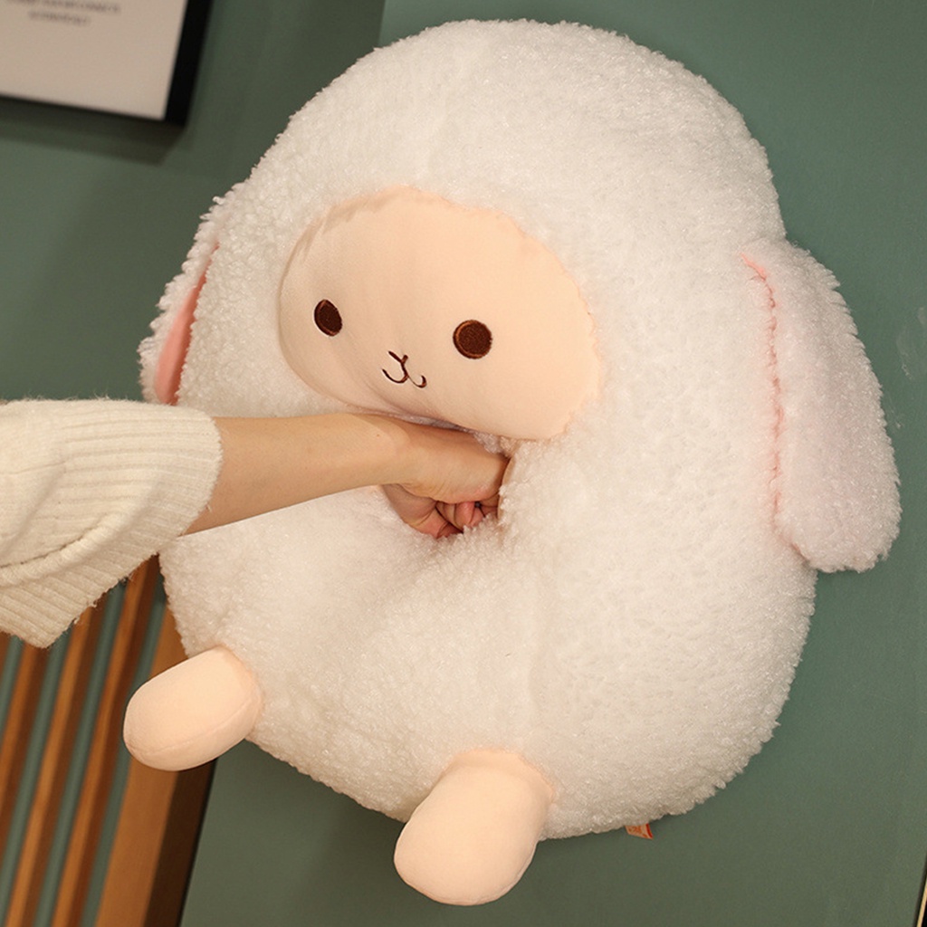 Đồ chơi nhồi bông Hình Chú Cừu Trắng Hoạt Hình Đáng Yêu
