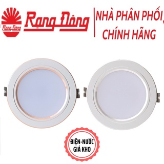 Đèn led Downlight Rạng Đông AT10 viền vàng/viền bạc 7W một màu ánh sáng TRẮNG HOẶC VÀNG