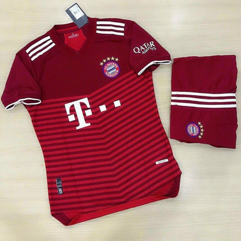 Bộ Đồ Đá Banh Bayern Munich Vải Gai Thái Màu Đỏ Cao Cấp - Đồ Đá Banh PP Bởi Be Happy Sport