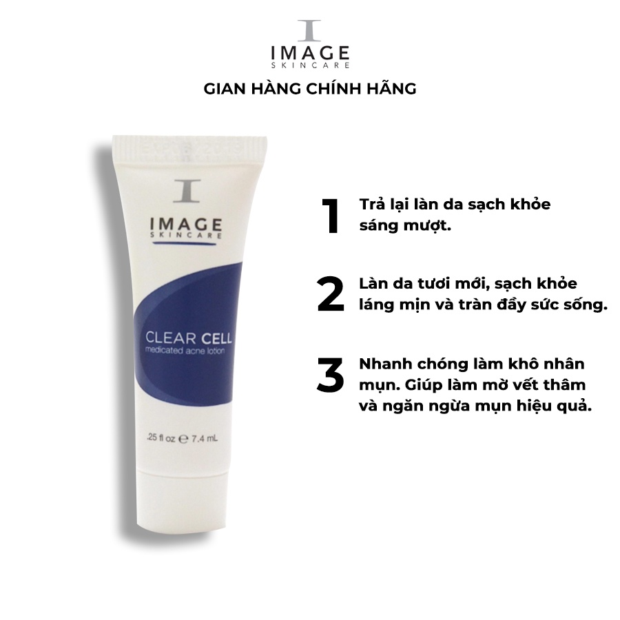 [Mã FMCGMALL -8% đơn 250K] Lotion ngừa mụn Image Skincare Clear Cell Medicated Acne Lotion 7.4 ml
