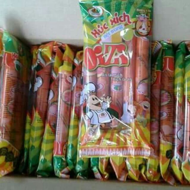 Thùng xúc xích tiệt trùng 100 cây vị heo - hàng công ty Dabaco Food Việt Nam