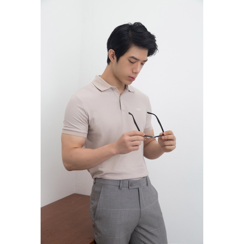 Áo Polo Nam AG Cổ Bẻ Màu Beige Phom Slimfit, Chất Liệu Cotton Thoáng Mát Phong Cách Sang Trọng Lịch Sự