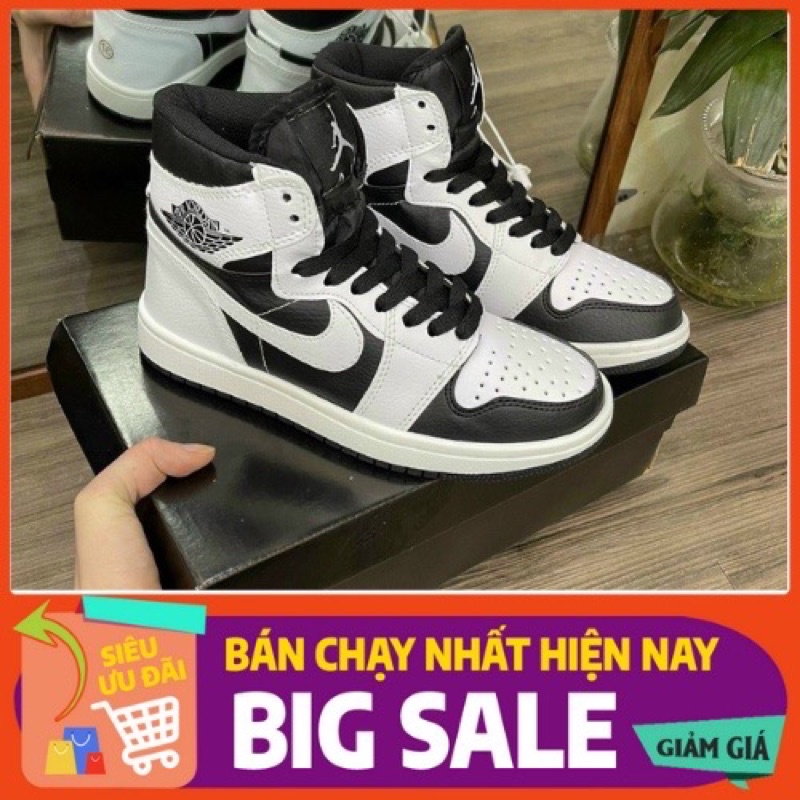 Giày JORDAN 1 cao cổ trắng đen , giày sneaker JODAN JD1 high panda Xám khói , giày thể thao hot hit full box | BigBuy360 - bigbuy360.vn